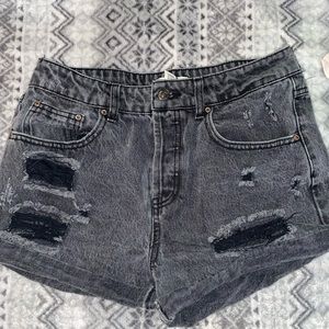Forever 21 black ripped shorts